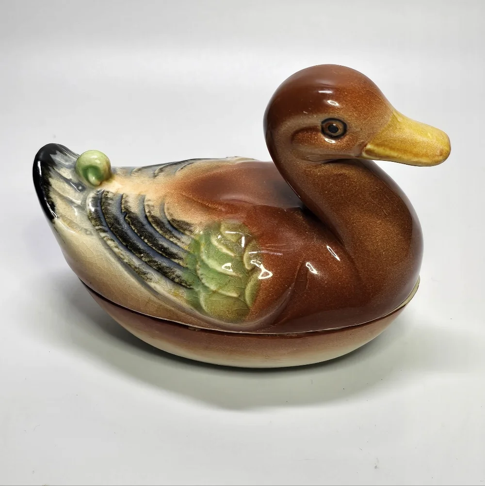 Ceramic Mallard Trinket Box